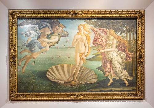 Alessandro Botticelli - The Birth of Venus, 1485. Renaissance art in Uffizi Museum