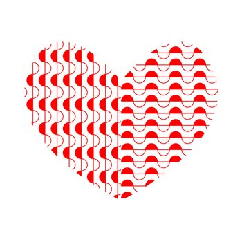 Red white graphic drawing of human heart symbol