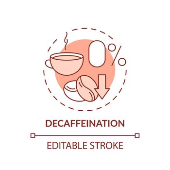 Decaffeination red concept icon