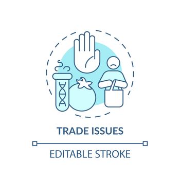 Trade issues turquoise concept icon