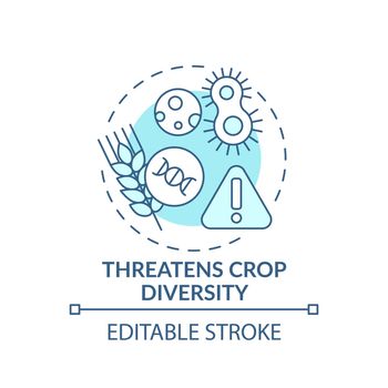 Threatens crop diversity turquoise concept icon