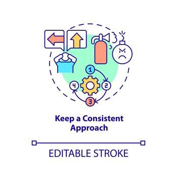 Keep consistent approach concept icon