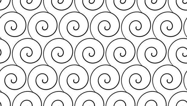 Curl seamless pattern. Simple vector curles on white background. Vector illustration