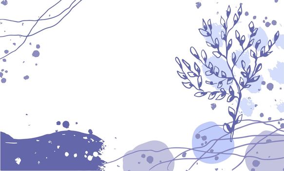 Minimalist purple abstract banner in very peri color.