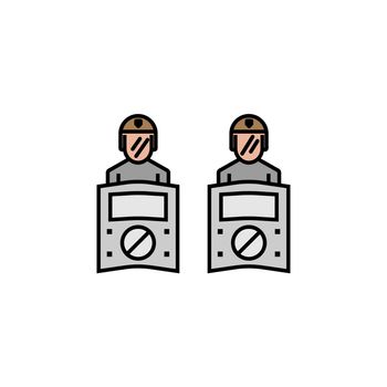riot, riot police, protection line colored icon. Elements of protests illustration icons. Signs, symbols can be used for web, logo, mobile app, UI, UX