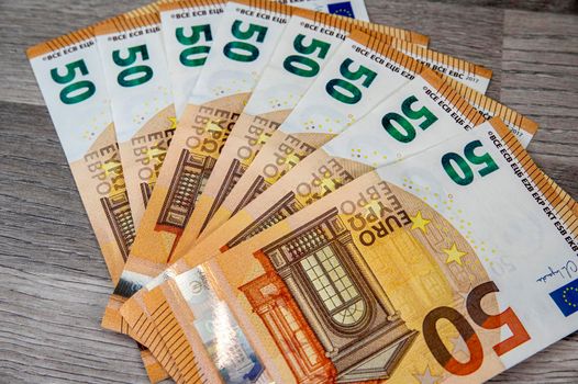 50 euro banknotes arranged in a fan