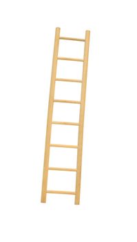 Wooden Ladder On White