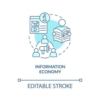 Information economy turquoise concept icon