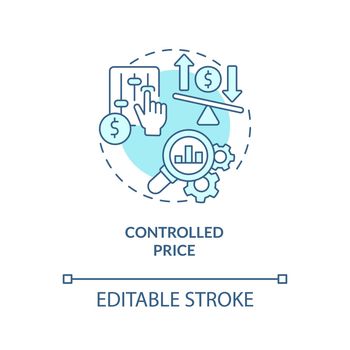 Controlled price turquoise concept icon