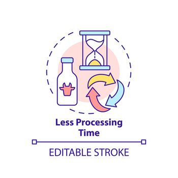 Less processing time concept icon