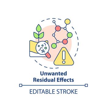 Unwanted residual effects concept icon