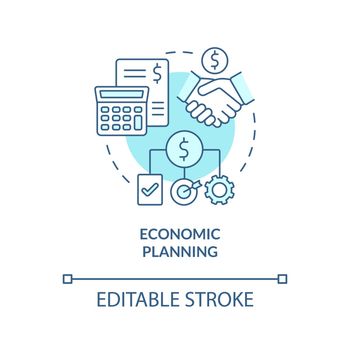 Economic planning turquoise concept icon