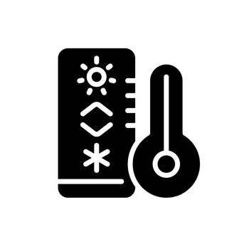 Temperature regulation black glyph icon