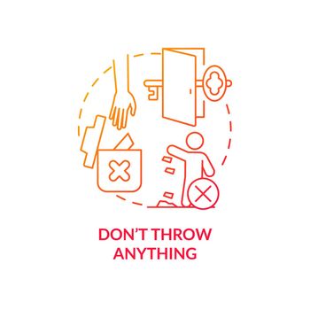 Dont throw anything red gradient concept icon