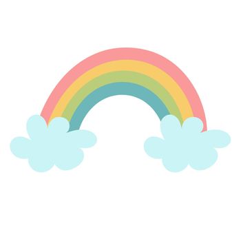 Vector baby rainbow illustration. Hand drawn nursery modern rainbow
