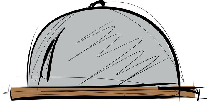 Sketch of cloche lid cover, Food Serving Tray Icons