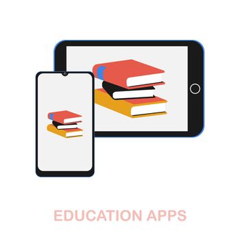 Education Apps flat icon. Simple colors elements from online education collection. Flat Education Apps icon for graphics, wed design and more.