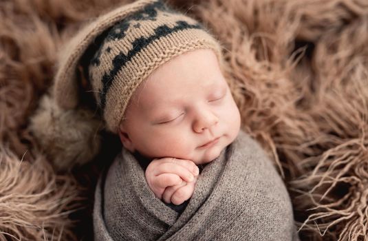 Portrait of newborn baby boy