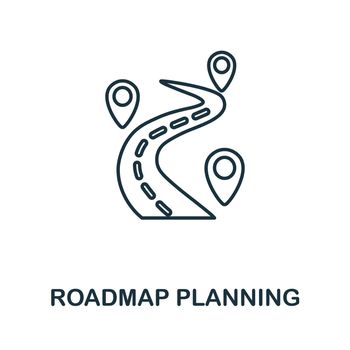 Roadmap Planning icon. Line element from production management collection. Linear Roadmap Planning icon sign for web design, infographics and more.