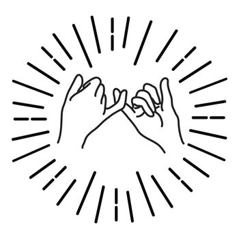 Pinky swear promise hand vector icon