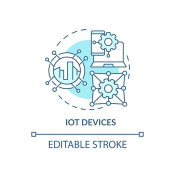 Iot devices turquoise concept icon