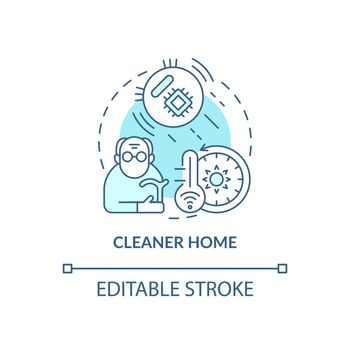 Cleaner home turquoise concept icon