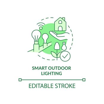 Smart outdoor lighting green concept icon