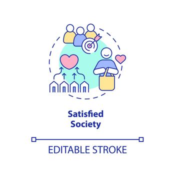 Satisfied society concept icon