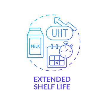Extended shelf life blue gradient concept icon