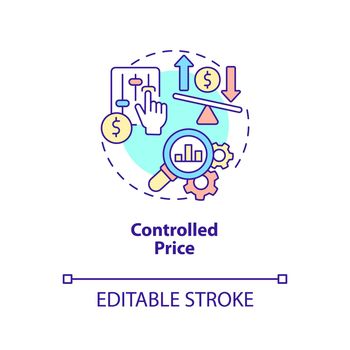 Controlled price concept icon