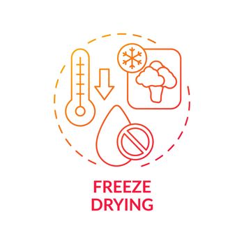 Freeze drying red gradient concept icon
