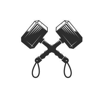 crossed hammer icon vector illustration concept  design