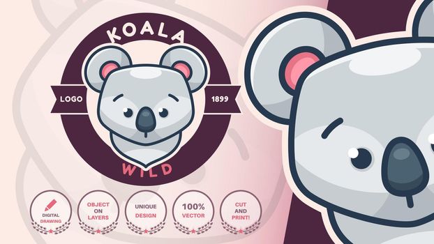 Cartoon character animal koala logo