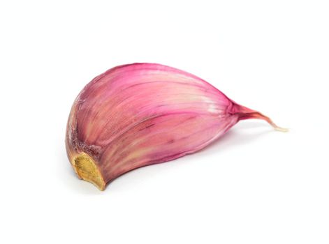 Clove of garlic on white background