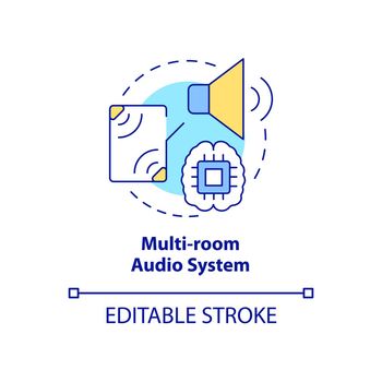 Multi-room audio system concept icon