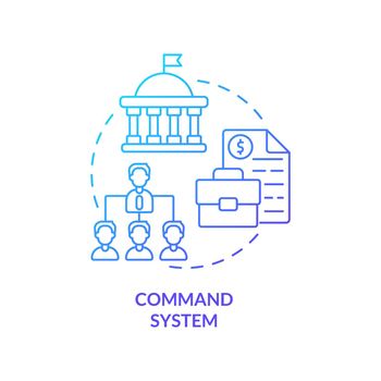 Command system blue gradient concept icon