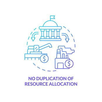 No duplication of resource allocation blue gradient concept icon