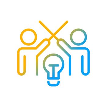 Conflict management gradient linear vector icon