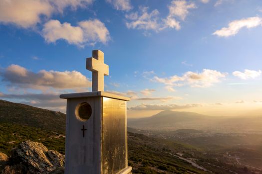 Small Orthodox chapel in Penteli, a mountain to the north of Athens, Greece.
