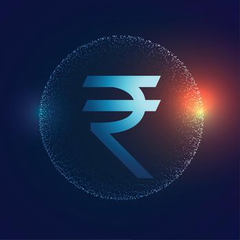 rupee technology background with light effect