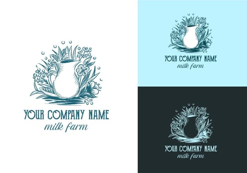 vintage illustrated logo for the farm