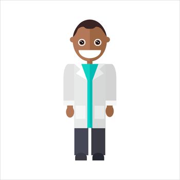Black doctor. Doctor in medical gown