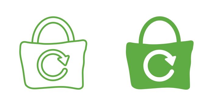Eco bag icon in flat style. Ecobag vector illustration on white isolated background. Reusable shopper sign business concept.