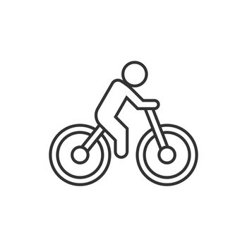 Bicycle icon in flat style. Bike with people vector illustration on white isolated background. Rider business concept.