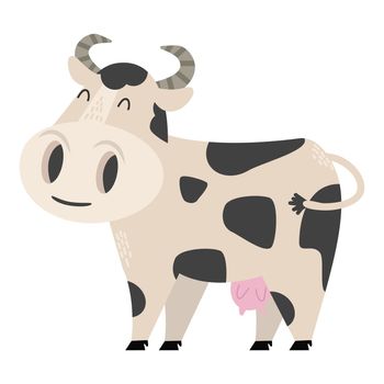 Cute Cow isolated Vector cartoon
