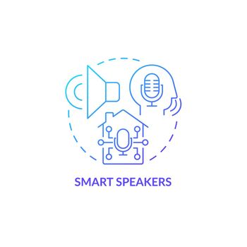 Smart speakers blue gradient concept icon