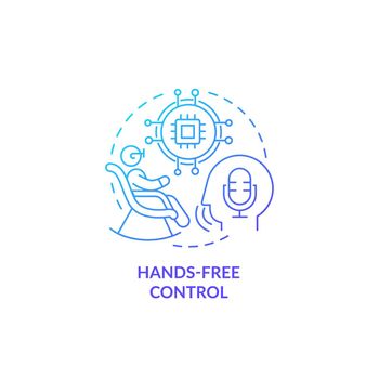 Hands-free control blue gradient concept icon