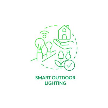 Smart outdoor lighting green gradient concept icon
