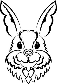 Logo hare head. Isolated symbol of 2023. Vector illustration.
