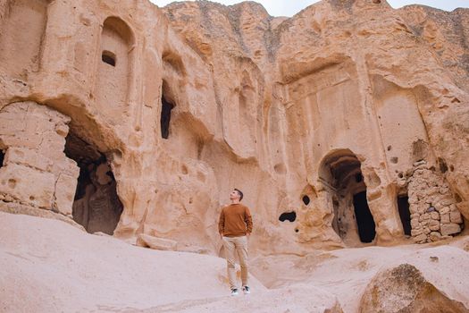 Tourist man on vacation Cappadocia